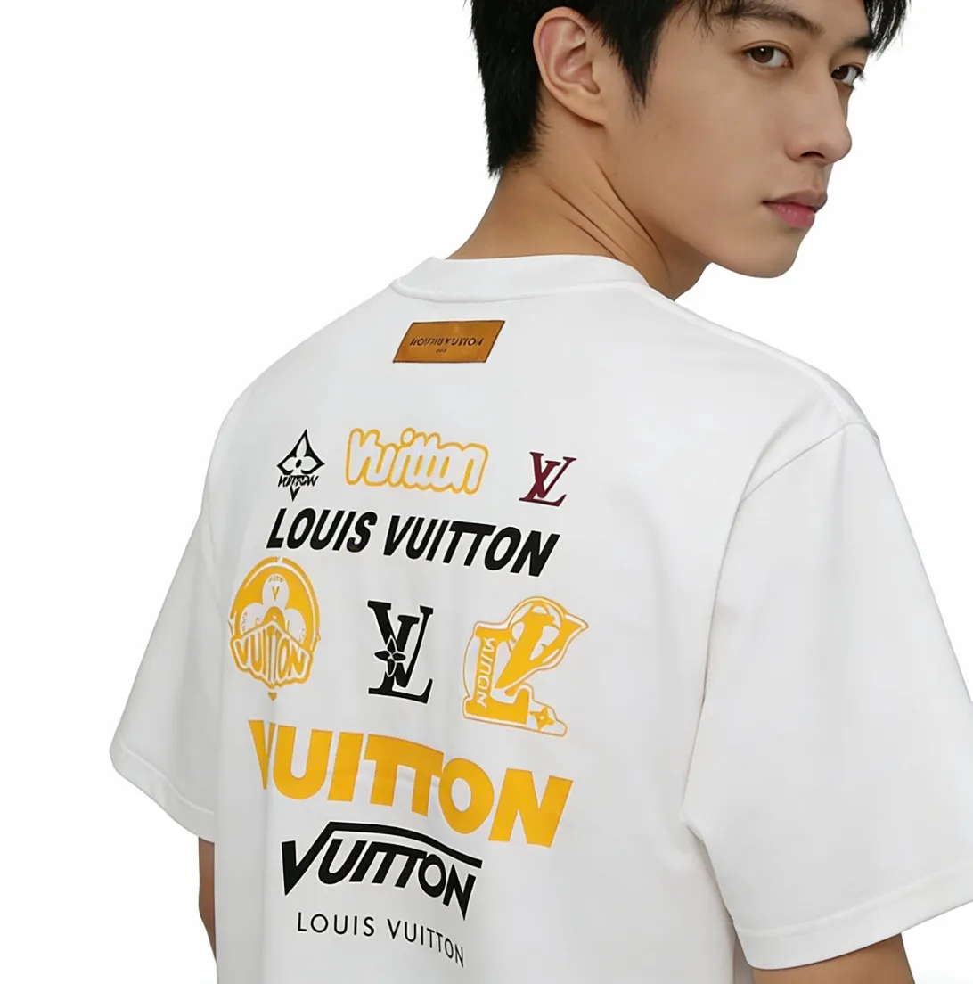 Louis Vuitton/Louis Vuitton 26ss front and rear logo printed short sleeves